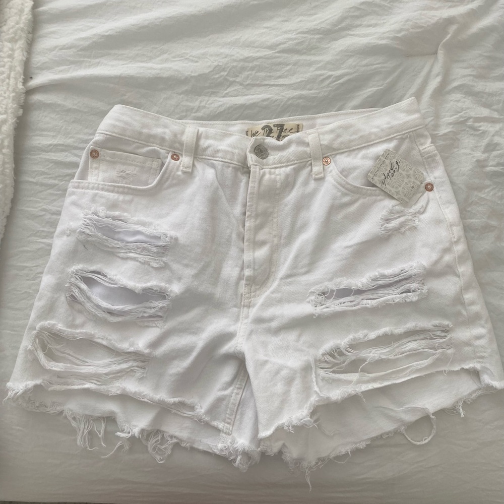 Free people white denim shorts